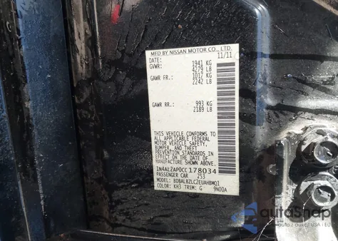 2012 Nissan Altima 2.5 S z USA, uszkodzony, nr VIN 1N4AL2AP0CC178034